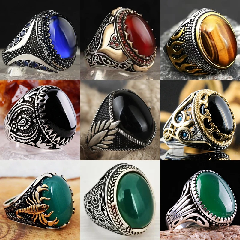 Vintage Silver Color Engraving Pattern Black Oval Crystal Rhinestone Zircon Male Ring for Men Party Jewelry Accessories
Vintage Silver Color Engraving Pattern Black Oval Crystal Rhinestone Zircon Male Ring for Men Party Jewelry Accessories
