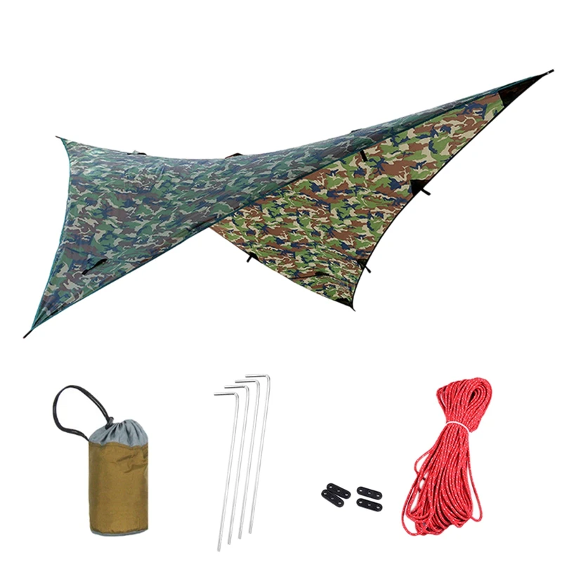 Outdoor Camping Tarp Rain Hammock Tent Hammock Tarp 4-In-1 Large Canopy Shelter For Survival Picnic Hiking Camping
Outdoor Camping Tarp Rain Hammock Tent Hammock Tarp 4-In-1 Large Canopy Shelter For Survival Picnic Hiking Camping