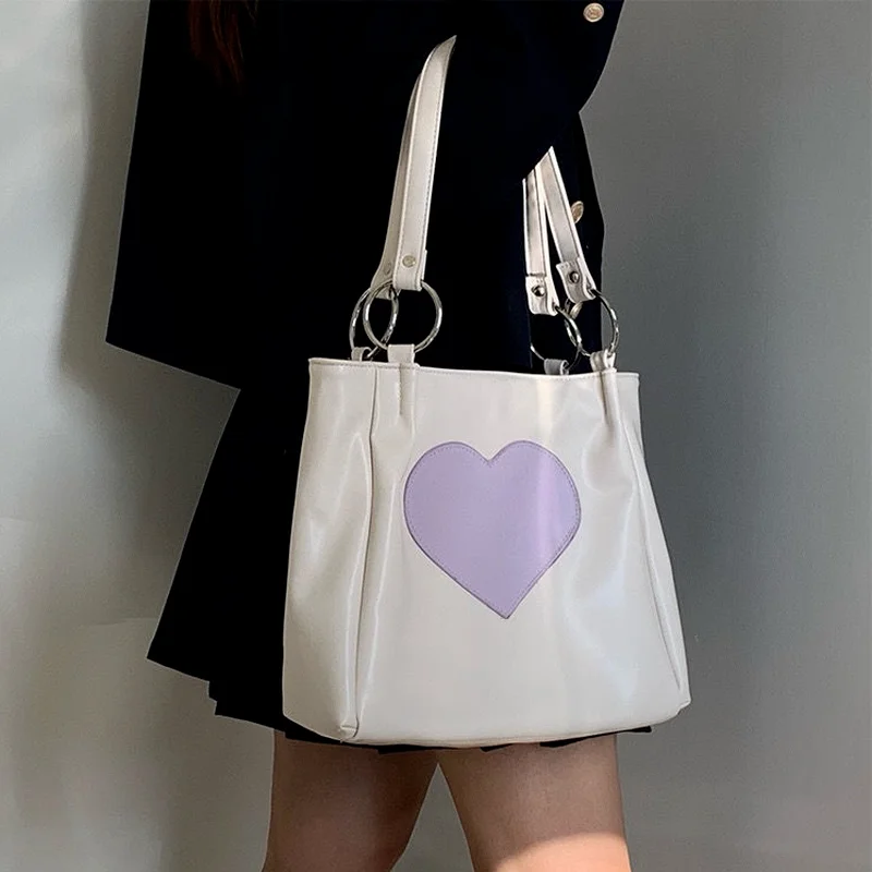 2022 New Spring Autum Shoulder Bag Women Cute Heart Lolita Tote Bag Ladies Handbags Big Shopper With Zipper
2022 New Spring Autum Shoulder Bag Women Cute Heart Lolita Tote Bag Ladies Handbags Big Shopper With Zipper