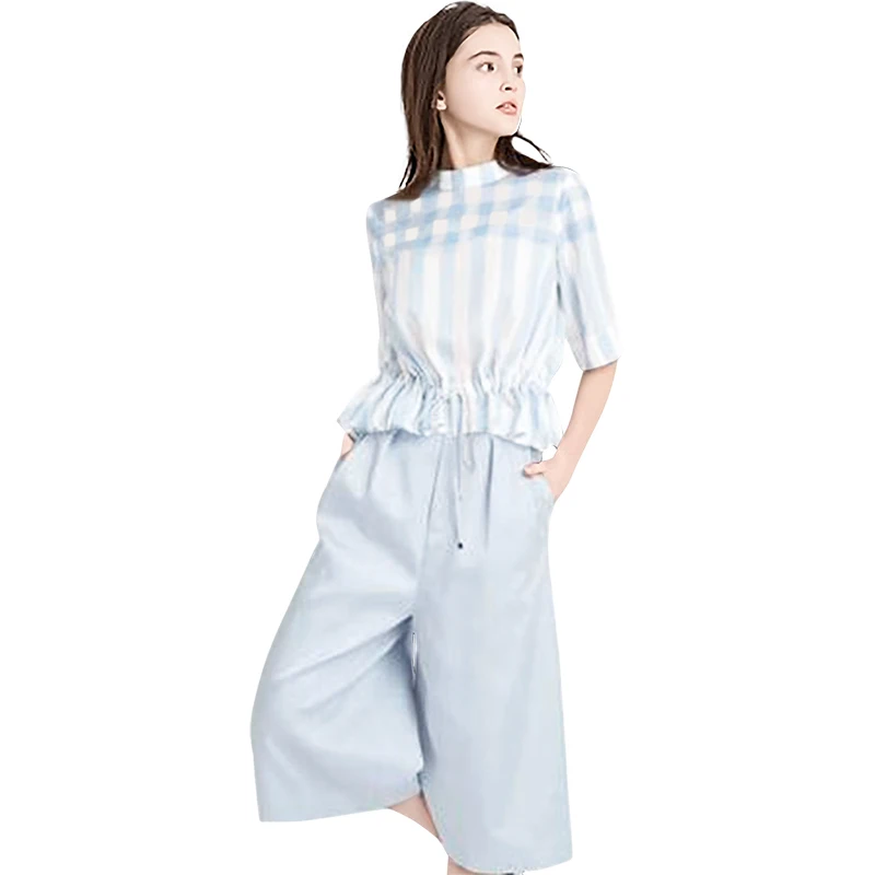 Plaid print top high waist wide-legged pants two-piece set 2022 summer new magnanimous age-defying fashion suit
Plaid print top high waist wide-legged pants two-piece set 2022 summer new magnanimous age-defying fashion suit