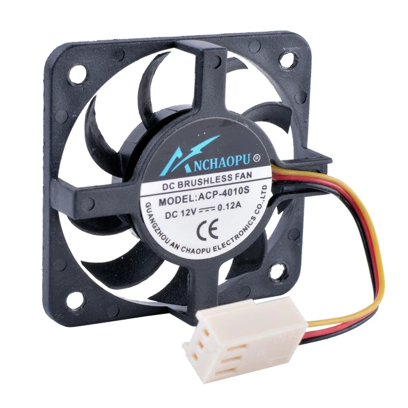 

ANCHAOPU ACP-4010S 4cm 40mm fan 4010 40x40x10mm DC12V 0.12A 3pin Quiet cooling fan for CPU cooler