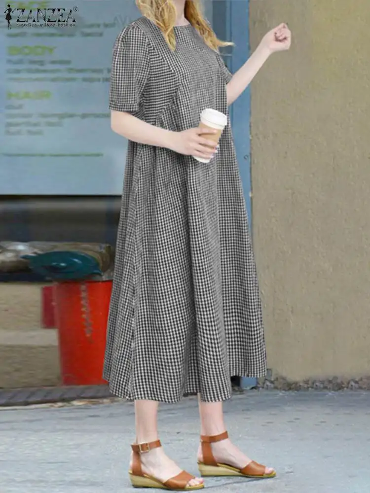 ZANZEA Plaid Holiday Long Dress Women Fashion O Neck 2023 Summer Sundress Casual Loose Short Puff Sleeve A-line Maxi Vestidos
ZANZEA Plaid Holiday Long Dress Women Fashion O Neck 2023 Summer Sundress Casual Loose Short Puff Sleeve A-line Maxi Vestidos