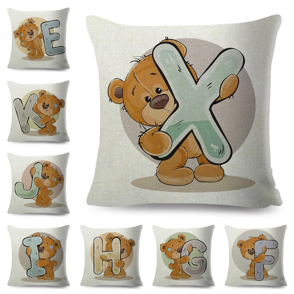 English Letter Animal Cushion Cover Decor Cute Cartoon Bear Pillow Case Polyester Pillowcase for Sofa Home Children Room 45x45cm
English Letter Animal Cushion Cover Decor Cute Cartoon Bear Pillow Case Polyester Pillowcase for Sofa Home Children Room 45x45cm