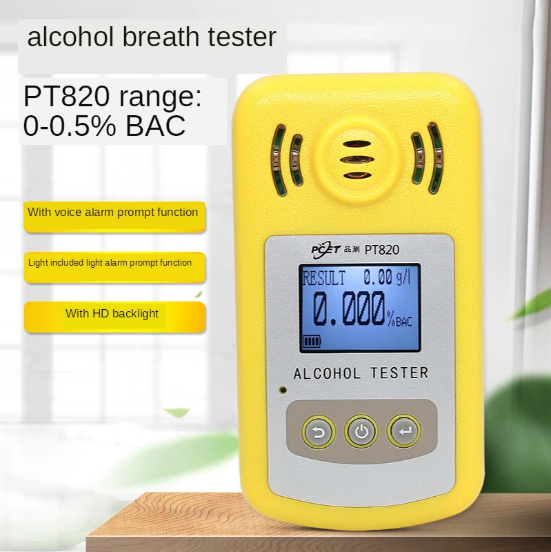 

Professional Alcohol Tester Police LCD Display Digital Breath Quick Response Breathalyzer for the Drunk Drivers alcotester PT820