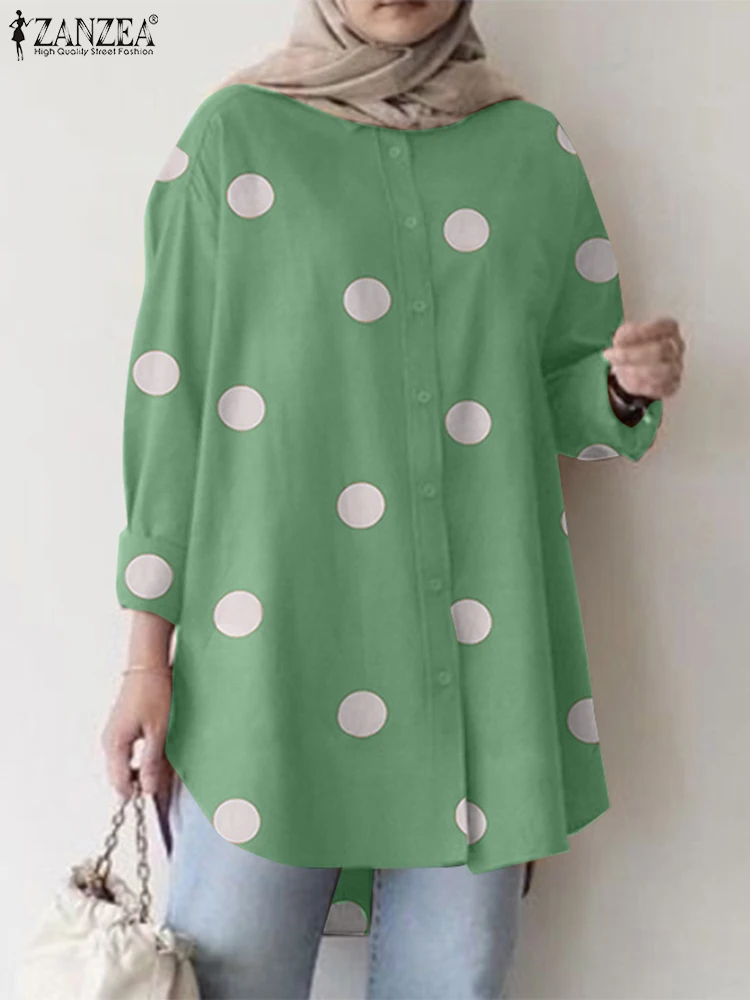 2023 ZANZEA Mulsim Women Blouse Fashion Long Sleeve Work Shirt Polka Dot Printed Female Baggy Tops Turkey Dubai Causal Abaya
2023 ZANZEA Mulsim Women Blouse Fashion Long Sleeve Work Shirt Polka Dot Printed Female Baggy Tops Turkey Dubai Causal Abaya