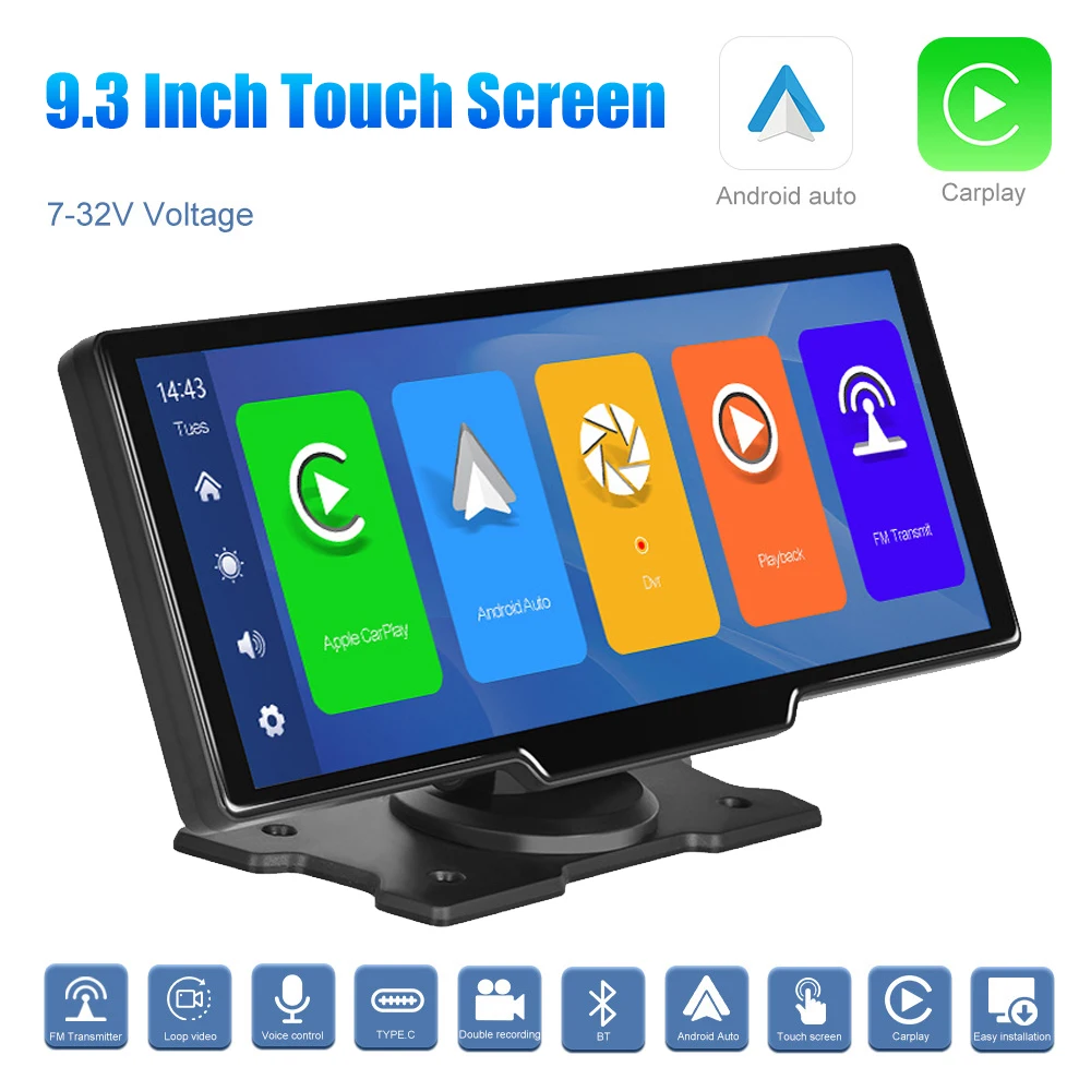 9.3Inch 2K Car Radio Dash Cam Video Recorder MP5 Player Wireless CarPlay Android Auto Touch Screen GPS Navigation Bluetooth
9.3Inch 2K Car Radio Dash Cam Video Recorder MP5 Player Wireless CarPlay Android Auto Touch Screen GPS Navigation Bluetooth