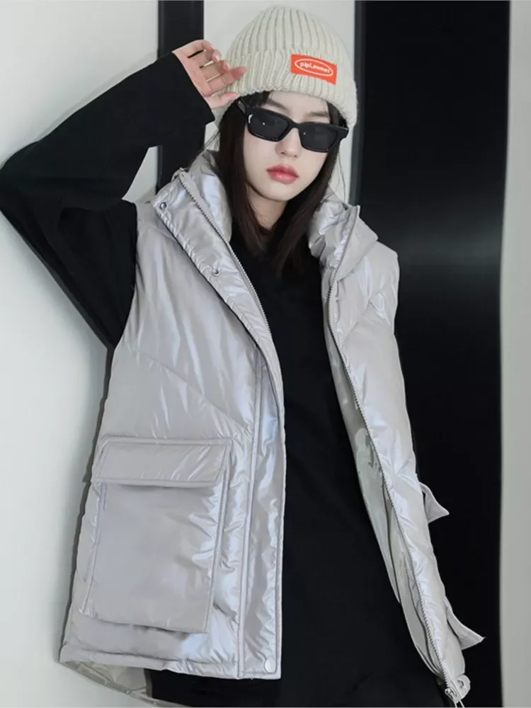 women warm Cotton feather waistcoat female 2022 new han edition loose wear small vest vest pocket it brief 2202
women warm Cotton feather waistcoat female 2022 new han edition loose wear small vest vest pocket it brief 2202