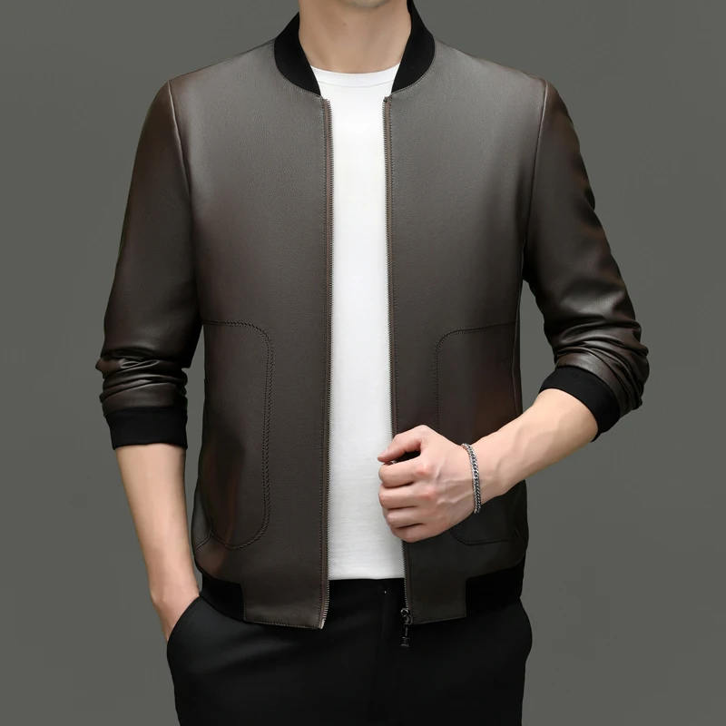 Мужская кожаная одежда, осенняя новая облегающая кожаная куртка, мотоциклетная бейсбольная куртка с воротником, высококачественная повседневная куртка, Мужская куртка
Мужская кожаная одежда, осенняя новая облегающая кожаная куртка, мотоциклетная бейсбольная куртка с воротником, высококачественная повседневная куртка, Мужская куртка