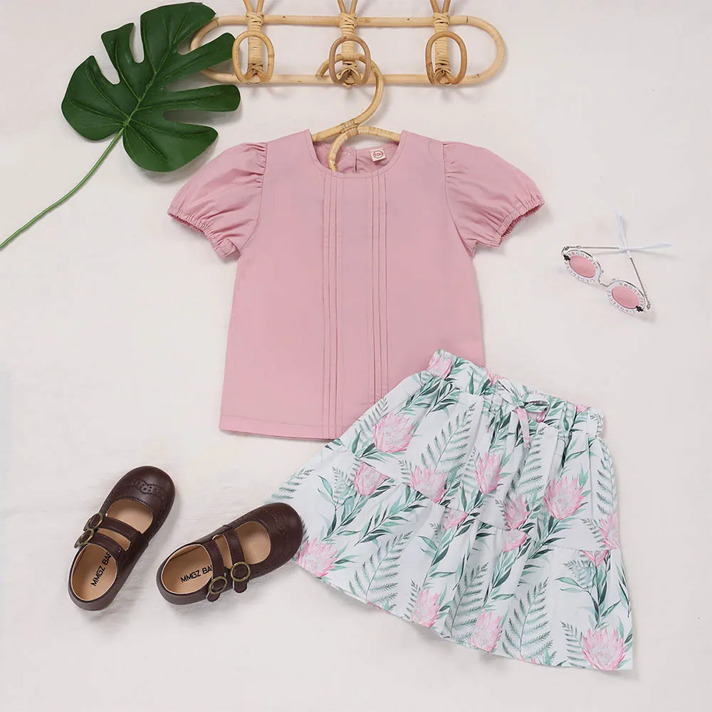 Baby Girls Outfits Cute Sets 2022 Summer New Solid Color Short-sleeved Printed Tutu Skirt Suit Simple 2pcs Sets for Kids Clothes
Baby Girls Outfits Cute Sets 2022 Summer New Solid Color Short-sleeved Printed Tutu Skirt Suit Simple 2pcs Sets for Kids Clothes