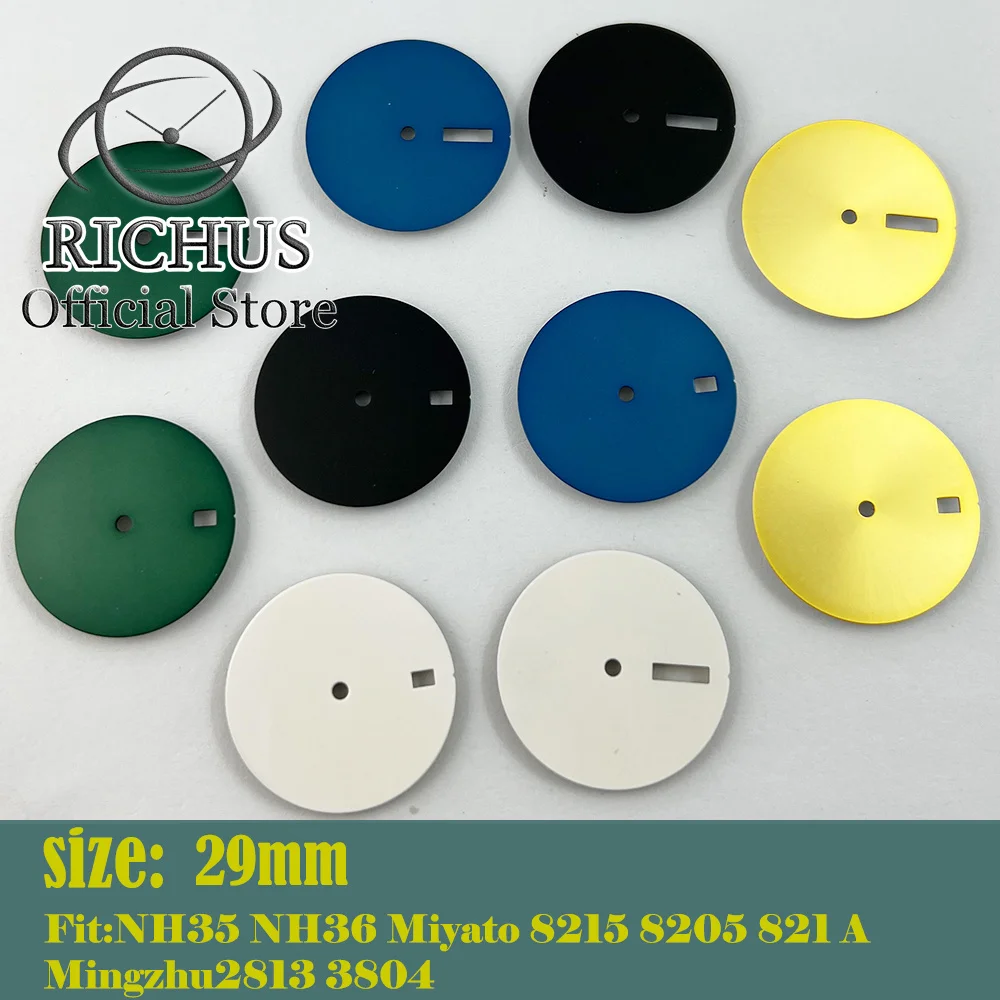 29mm Watch Dial Retrofit Accessories Pure black blue green white gold Dial No Scale No Luminous Metal fit NH35/NH36 Movement
29mm Watch Dial Retrofit Accessories Pure black blue green white gold Dial No Scale No Luminous Metal fit NH35/NH36 Movement
