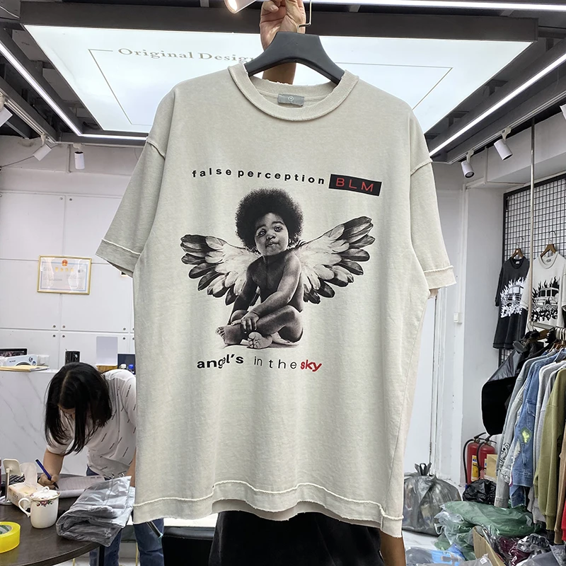 Oversize Casual T-shirt Vintage Kids Print Men Women Short Sleeve Top Quality Washed Tee
Oversize Casual T-shirt Vintage Kids Print Men Women Short Sleeve Top Quality Washed Tee
