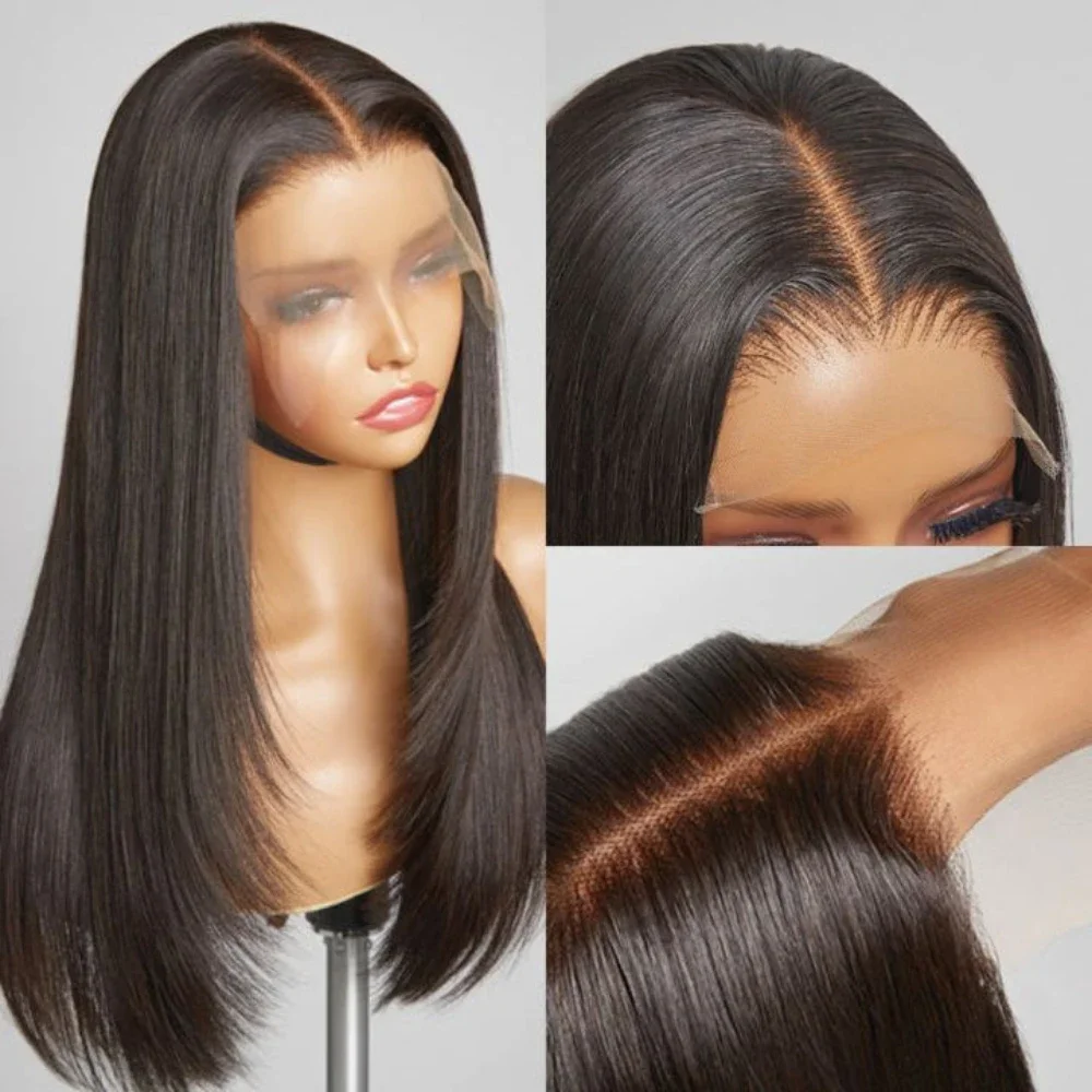 

Straight 13x4 Lace Fron Tsynthetic Wigs Layered Haircut Face Framing Frontal Wigs for Women Pre Plucked with Baby Hair