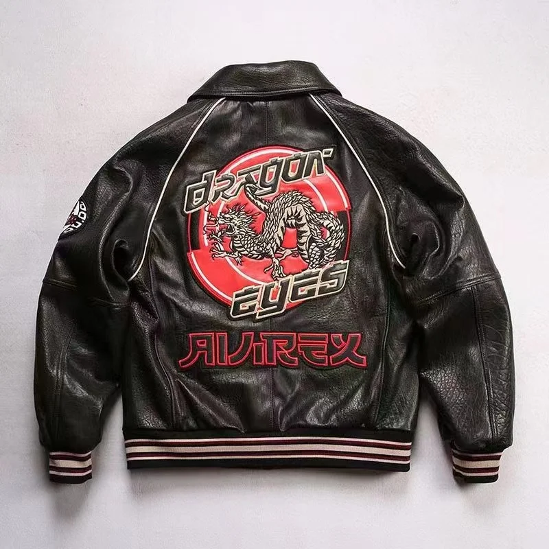 Men's Italy Sheep Leather Jacket AvirexUSA Size Bruce Lee Twin Dragons Vintage Classic Warm Coat
Men's Italy Sheep Leather Jacket AvirexUSA Size Bruce Lee Twin Dragons Vintage Classic Warm Coat