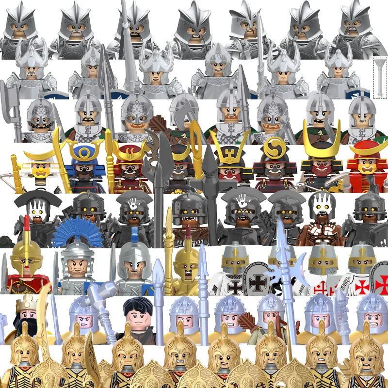 MOC Medieval Roman Ninja Figures Building Blocks Military Castle Soldier Knight Army Sword Shield Helmet Weapons Bricks Toys Boy
MOC Medieval Roman Ninja Figures Building Blocks Military Castle Soldier Knight Army Sword Shield Helmet Weapons Bricks Toys Boy