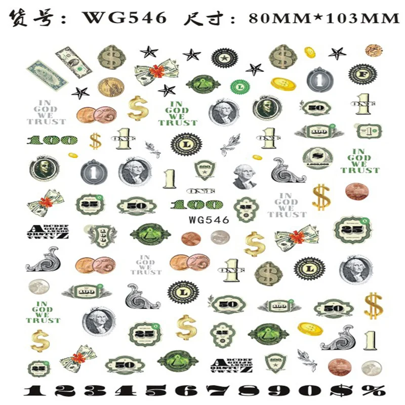 1pcs Fashion Nail Dollar Design Stickers 3D Self Adhesive Nail Art Decals Charms Wealthy Style Nail Sticker Manicure Tool Decor
1pcs Fashion Nail Dollar Design Stickers 3D Self Adhesive Nail Art Decals Charms Wealthy Style Nail Sticker Manicure Tool Decor