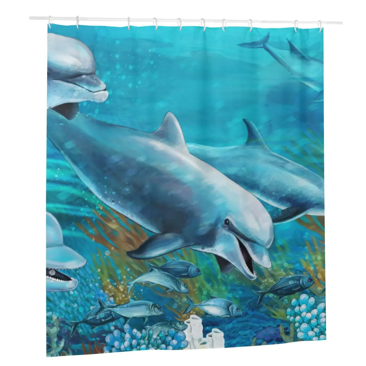 Dolphin Coral Reef Shower Curtain Animals Bath Curtains Deep Ocean Underwater World Blackout Screen Door Curtain for Bathroom
Dolphin Coral Reef Shower Curtain Animals Bath Curtains Deep Ocean Underwater World Blackout Screen Door Curtain for Bathroom