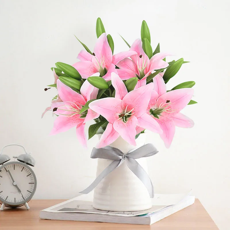 5 Bunch 1 Head 2 Buds Artificial Lily Flowers Bridal Bouquet Fake Flower for Wedding Home Garden Decoration DIY Wreath Supplies
5 Bunch 1 Head 2 Buds Artificial Lily Flowers Bridal Bouquet Fake Flower for Wedding Home Garden Decoration DIY Wreath Supplies