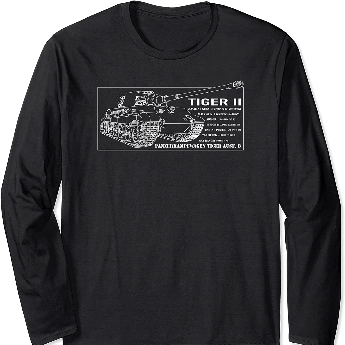 WWII German Panzer Tiger II Tank Blueprint T-Shirt. Premium Cotton Long Sleeve O-Neck Mens T Shirt New S-3XL
WWII German Panzer Tiger II Tank Blueprint T-Shirt. Premium Cotton Long Sleeve O-Neck Mens T Shirt New S-3XL