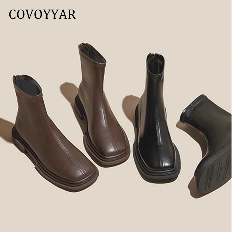 COVOYYAR British Women Chelsea Boots Vintage Sqaure Toe Short Ankle Boots Autumn Winter Platform Women Shoes WBS4250
COVOYYAR British Women Chelsea Boots Vintage Sqaure Toe Short Ankle Boots Autumn Winter Platform Women Shoes WBS4250