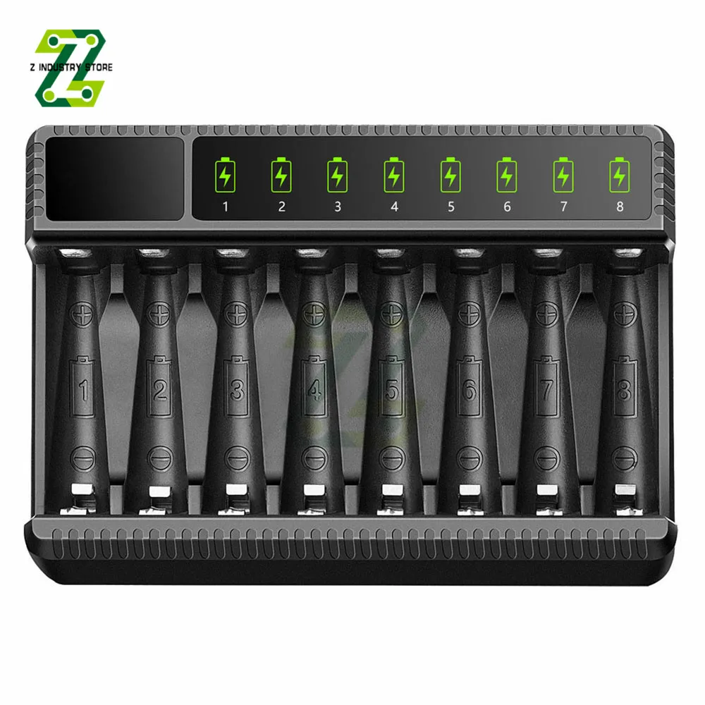 8 Slot LED Display Smart Battery Charger for AA/AAA Rechargeable Batteries Independent Charging Battery Charger
8 Slot LED Display Smart Battery Charger for AA/AAA Rechargeable Batteries Independent Charging Battery Charger