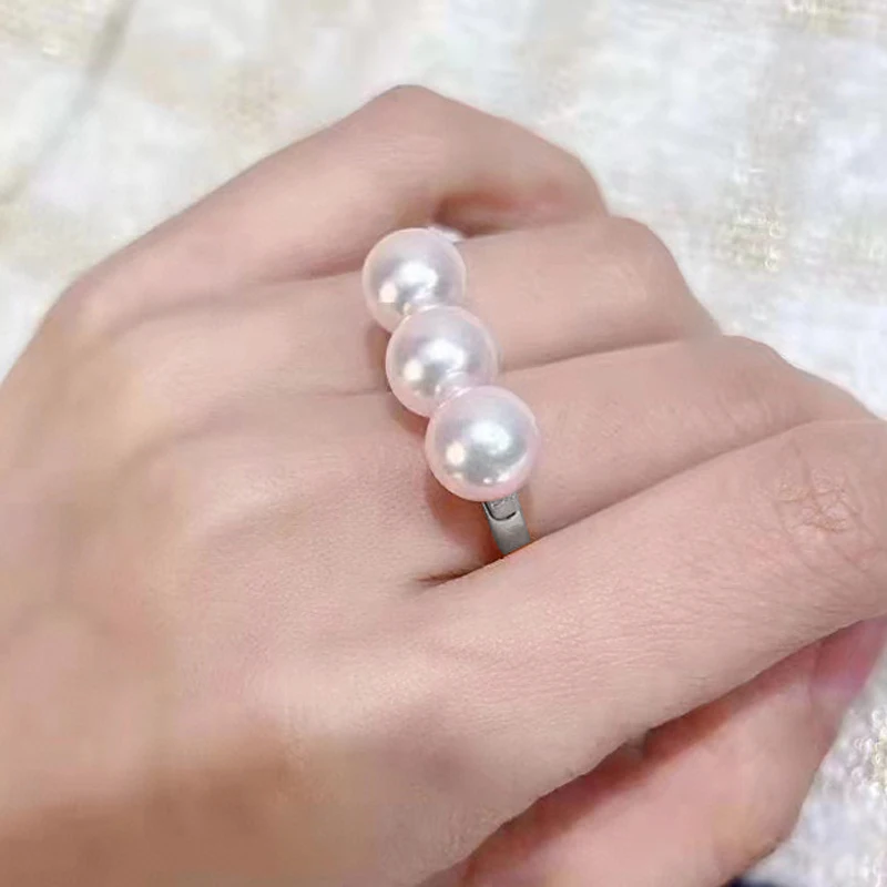 MeiBaPJ 7-8mm Natural White Round Pearl Fashion Ring 925 Sterling Silver Fine Wedding Jewelry for Women
MeiBaPJ 7-8mm Natural White Round Pearl Fashion Ring 925 Sterling Silver Fine Wedding Jewelry for Women