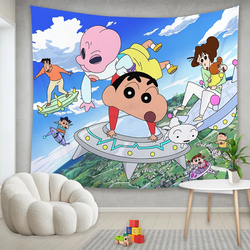 Crayon Shin Chans спальня tapestriс аниме фильм мультфильм печать фон для фотосъемки