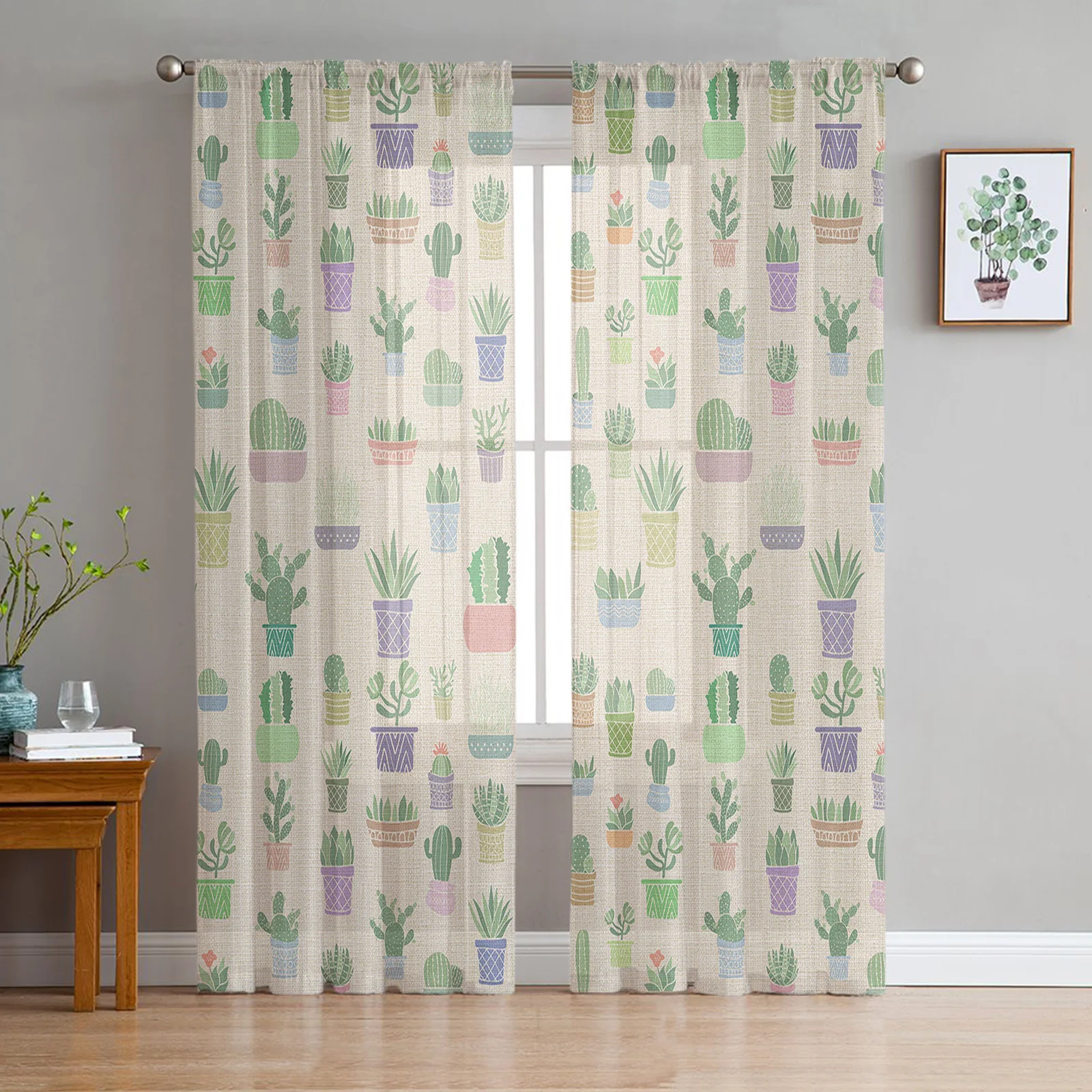 Plant Cactus Succulents Tulle Curtains for Living Room Bedroom Decoration Chiffon Sheer Voile Kitchen Window Curtain Drapes
Plant Cactus Succulents Tulle Curtains for Living Room Bedroom Decoration Chiffon Sheer Voile Kitchen Window Curtain Drapes