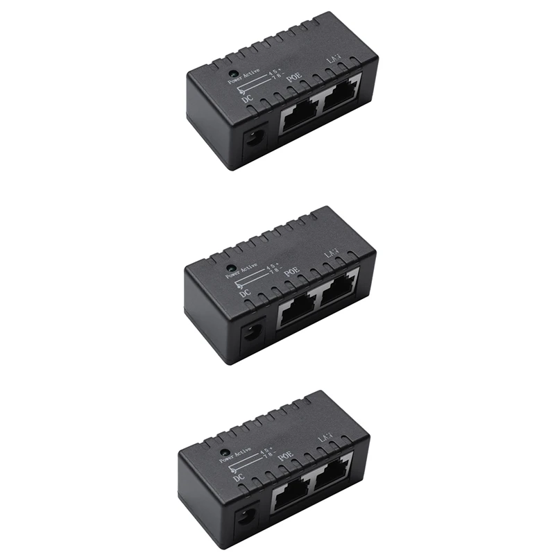 3X Poe Splitter Poe Injector Rj45 Dc 5.5Mm X 2.1Mm Input Passive Poe Adapter Connector For Ip Network Camera(Black)
3X Poe Splitter Poe Injector Rj45 Dc 5.5Mm X 2.1Mm Input Passive Poe Adapter Connector For Ip Network Camera(Black)