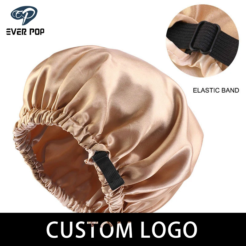 Custom Logo Print Quality 2 layer Polyester Satin Bonnets Caring Extention Hairs Sleep Cap Bath Caps Adult Size 50pcs Lot
Custom Logo Print Quality 2 layer Polyester Satin Bonnets Caring Extention Hairs Sleep Cap Bath Caps Adult Size 50pcs Lot