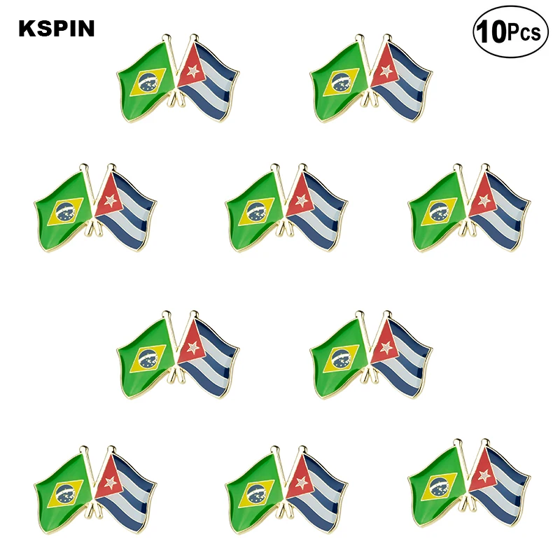 

Brazil & Cuba Flag Lapel Pin Flag badge Brooch Pins Badges 10Pcs a Lot