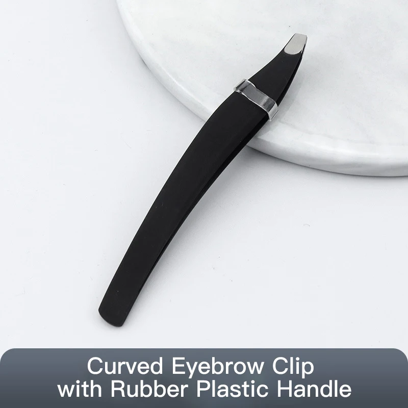 

Portable Eyelash Curler Stainless Steel Eyebrow Curler Eyebrow Trimming Tweezers Oblique Flat Mouth Eyebrow Pliers Makeup Kit