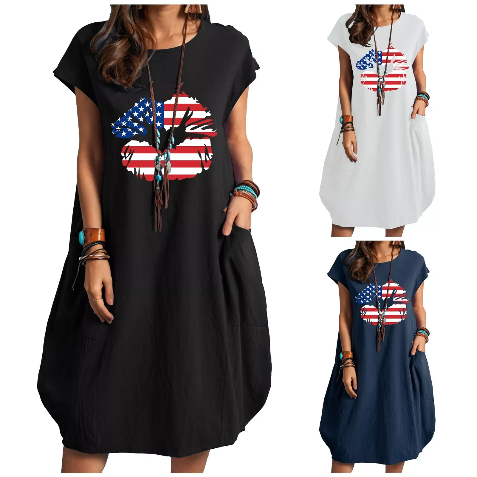 NEW 2023 Halter Dress Summer Ladies Printed Loose Short Sleeve Dress For Women Summer Round Neck Dresses Women Tunic Dress for W
NEW 2023 Halter Dress Summer Ladies Printed Loose Short Sleeve Dress For Women Summer Round Neck Dresses Women Tunic Dress for W