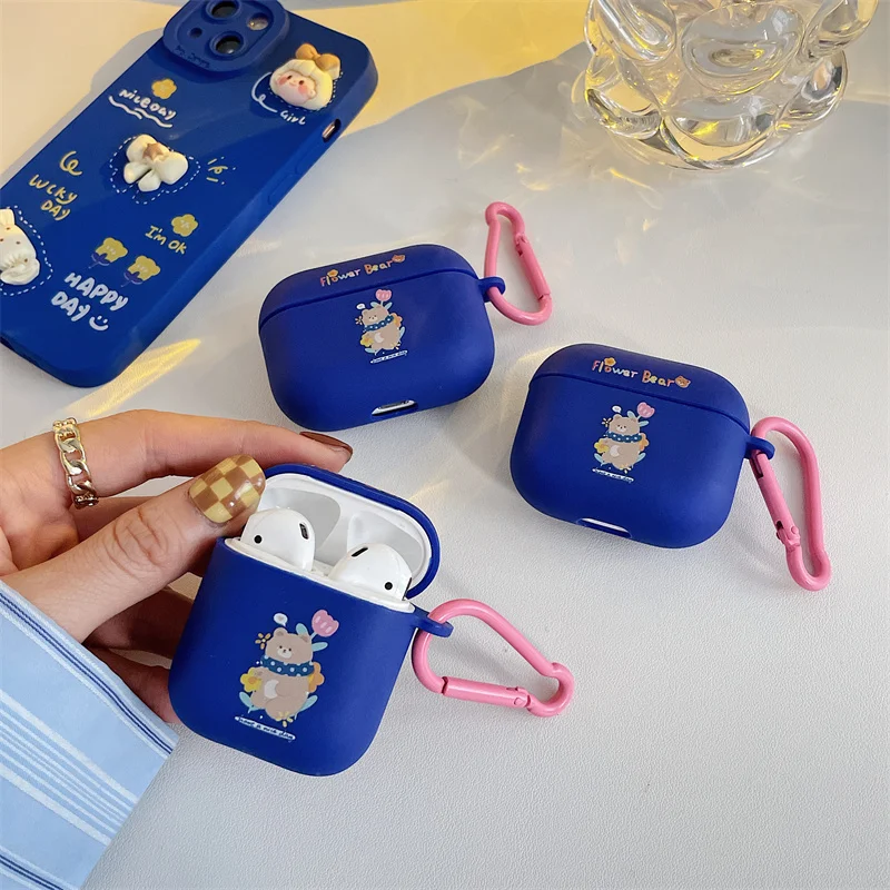 Klein Blue Flower Bear With Hook For Apple Airpods Bluetooth Earphone Case airpods1 2 3 pro Soft TPU Casing
Klein Blue Flower Bear With Hook For Apple Airpods Bluetooth Earphone Case airpods1 2 3 pro Soft TPU Casing