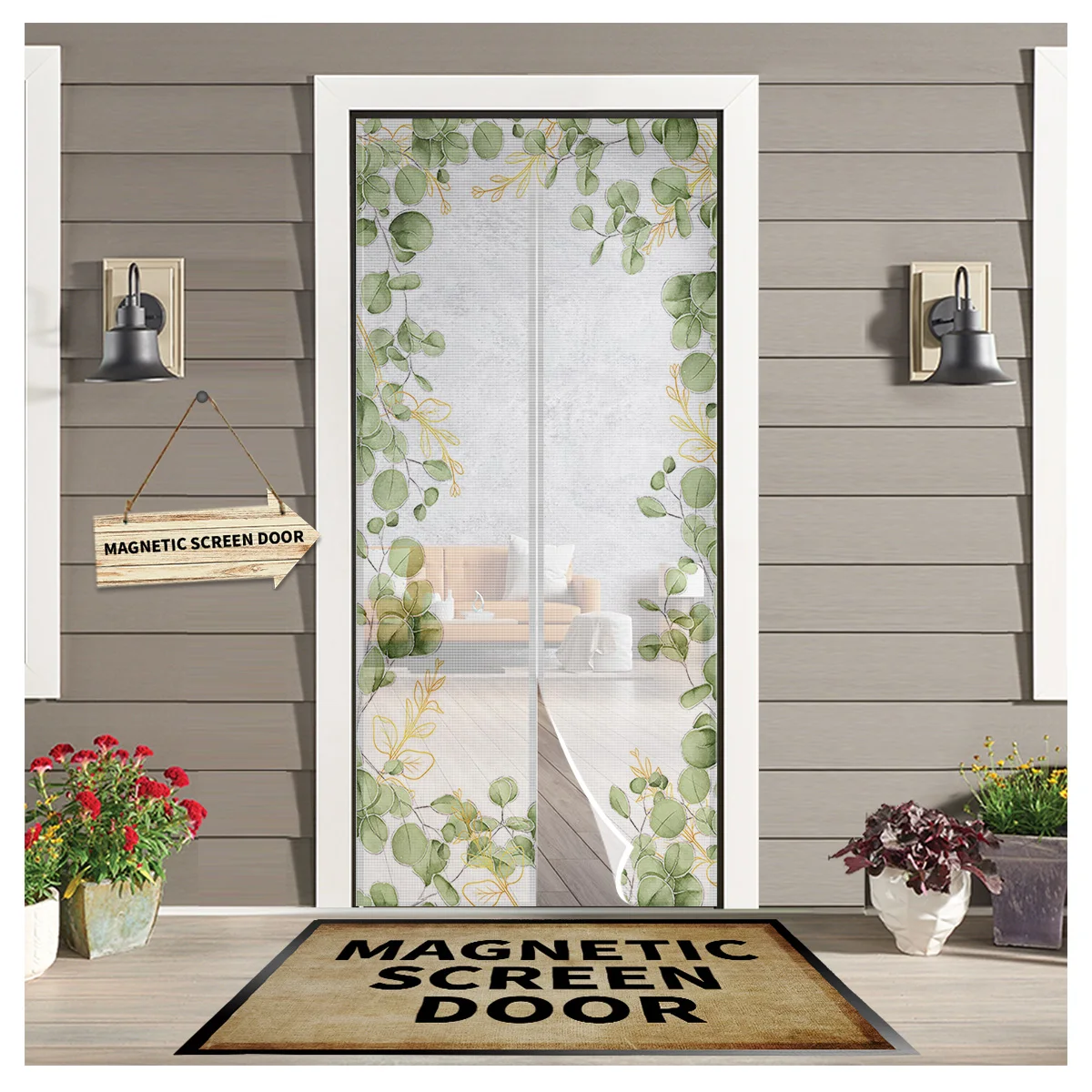 Summer Watercolor Eucalyptus Leaves Magnetic Net Door Screen Mesh Automatic Closing Anti Mosquito Insect Door Curtain
Summer Watercolor Eucalyptus Leaves Magnetic Net Door Screen Mesh Automatic Closing Anti Mosquito Insect Door Curtain