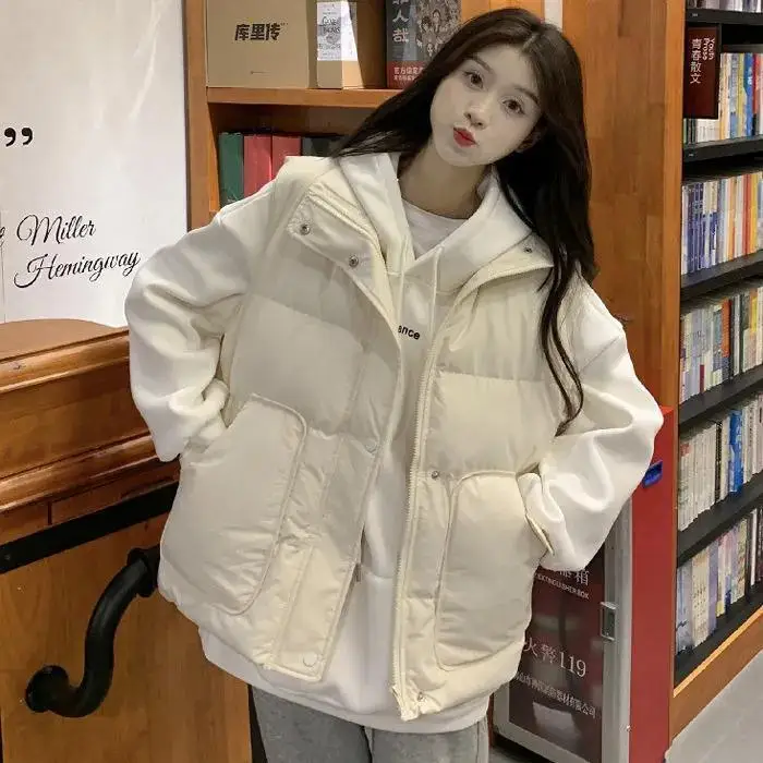 Winter Warm Cotton Vest Vest Jacket Female Girl Korean Fashion Loose College BF sleveless Vest Thick (Winter) Y2K Pockets
Winter Warm Cotton Vest Vest Jacket Female Girl Korean Fashion Loose College BF sleveless Vest Thick (Winter) Y2K Pockets