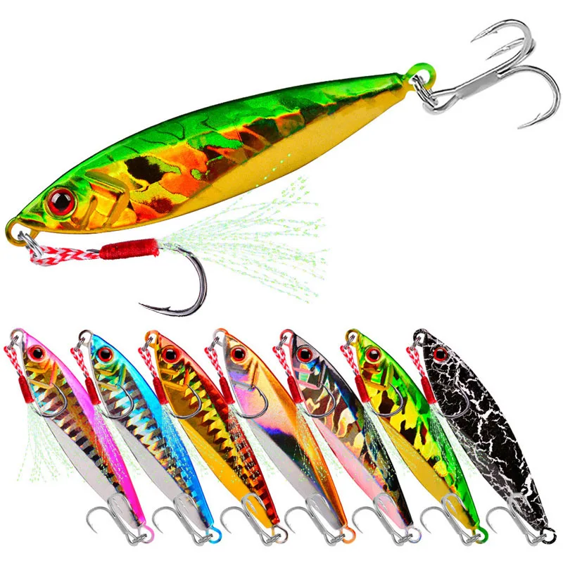 Metal Jig Lures 14g21g30g Sea Fishing JigsWith Assist HooksTrolling Saltwater Lures Isca Artificial Fish Tackle Pike
Metal Jig Lures 14g21g30g Sea Fishing JigsWith Assist HooksTrolling Saltwater Lures Isca Artificial Fish Tackle Pike