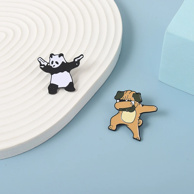 Double Gun Pug Panda Enamel Pins Custom Funny Dance Brooches Lapel Badges Cute Cool Punk Animal Jewelry Gift For Kids Friends
Double Gun Pug Panda Enamel Pins Custom Funny Dance Brooches Lapel Badges Cute Cool Punk Animal Jewelry Gift For Kids Friends