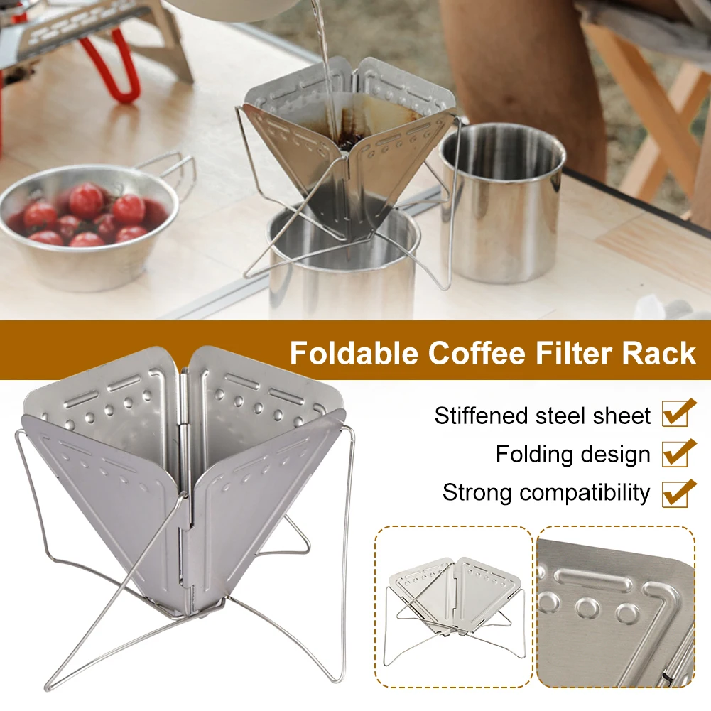 Stainless Steel Coffee Filter Holder Foldable Coffee Dripper Rack Collapsible Coffee Filter Cone Holder Outdoor Camping Travel
Stainless Steel Coffee Filter Holder Foldable Coffee Dripper Rack Collapsible Coffee Filter Cone Holder Outdoor Camping Travel