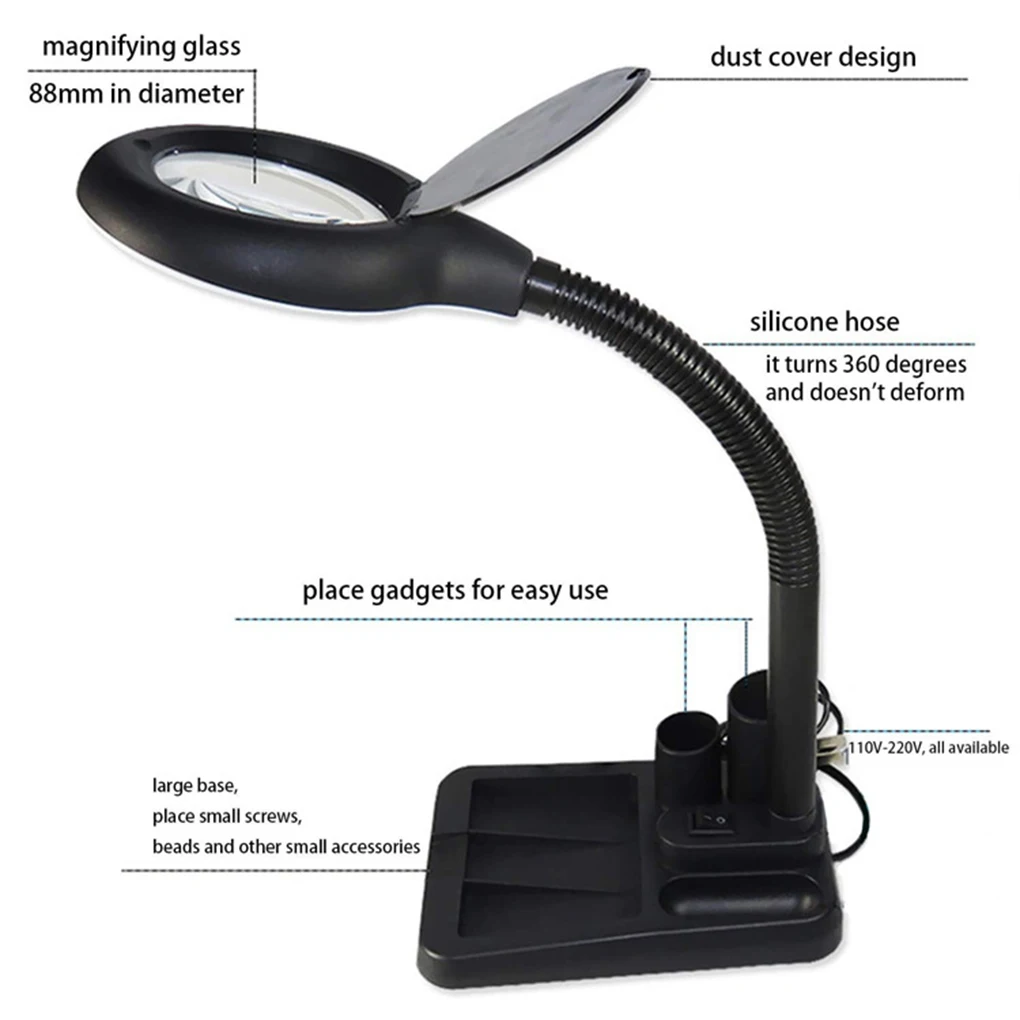 Magnifying Lamp Magnify Glass Compact Size Long-lasting School Magnifier Light Multifunctional for Elderly Education Supplies
Magnifying Lamp Magnify Glass Compact Size Long-lasting School Magnifier Light Multifunctional for Elderly Education Supplies