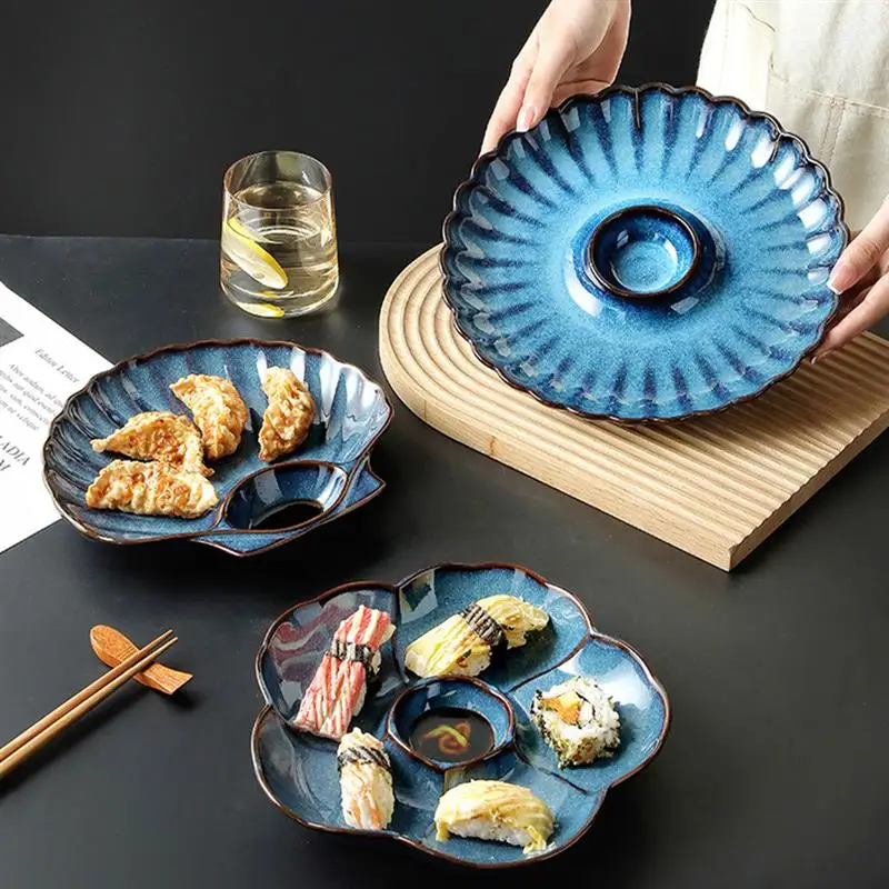 Ceramic Dumpling Dip Plate Sushi Dumpling Dish Divided Serving Dish With Dipping Saucer Kitchen Tableware
Ceramic Dumpling Dip Plate Sushi Dumpling Dish Divided Serving Dish With Dipping Saucer Kitchen Tableware