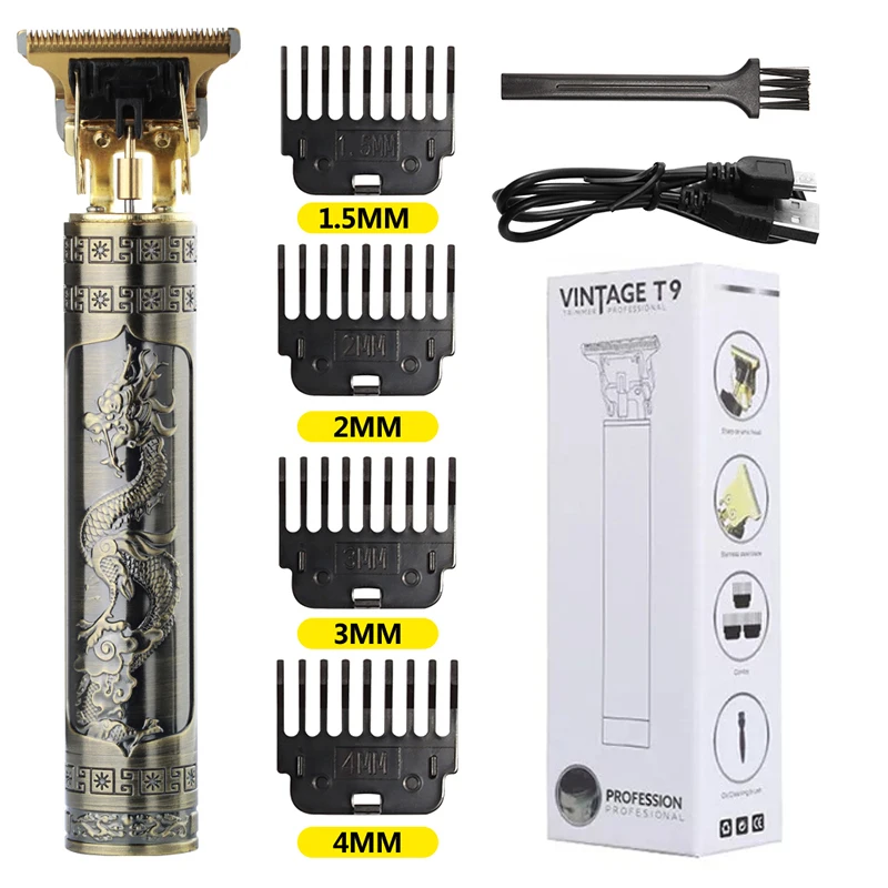 2022 USB Vintage t9 0mm Hair Cutting Machine Trimmers For Man Electric Professional Hair clipper Barber Cordless Beard Drago
2022 USB Vintage t9 0mm Hair Cutting Machine Trimmers For Man Electric Professional Hair clipper Barber Cordless Beard Drago