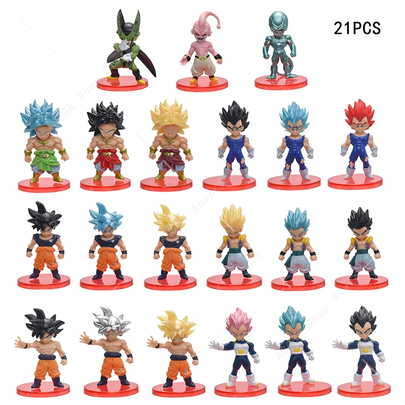 Bandai Dragon Ball Figure Set Super Son Goku Vegeta Broly Buu Action Anime Figurines Ultra Instinct PVC Model Gifts Toys 21Pcs 
Bandai Dragon Ball Figure Set Super Son Goku Vegeta Broly Buu Action Anime Figurines Ultra Instinct PVC Model Gifts Toys 21Pcs