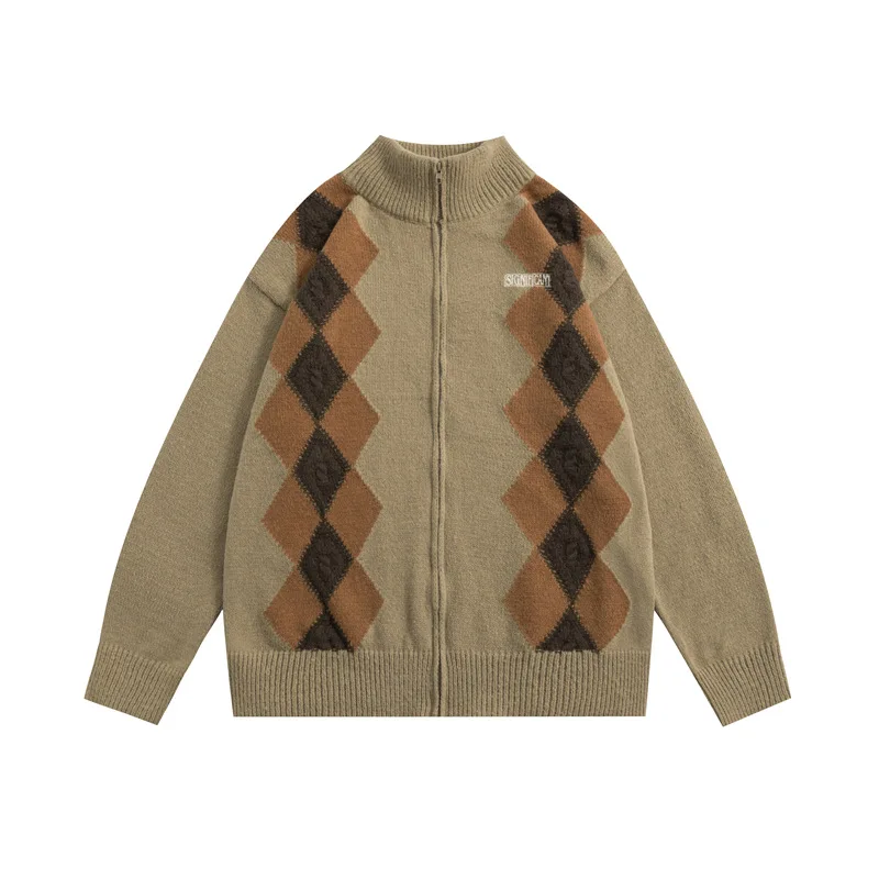 Contrasting Colors Jacquard Deer Plush Men's Cardigan Sweater Retro Loose Zipper Knitted Sweater Couple Outerwear
Contrasting Colors Jacquard Deer Plush Men's Cardigan Sweater Retro Loose Zipper Knitted Sweater Couple Outerwear