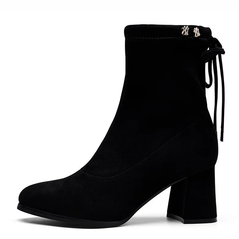 2022 spring autumn velvet thin women's suede boots high heel square heel non-slip warm back lace thick heel fashion boots women
2022 spring autumn velvet thin women's suede boots high heel square heel non-slip warm back lace thick heel fashion boots women