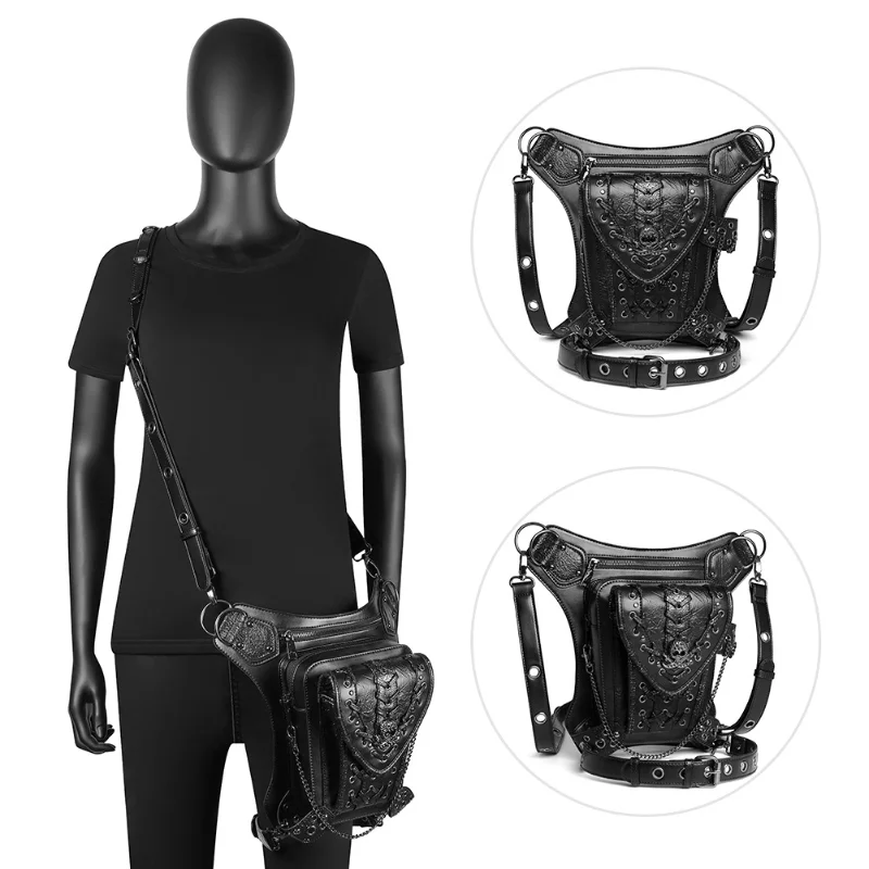 

Женская сумка-скелет в стиле стимпанк, мотоциклетная цепь, на одно плечо, многофункциональная забавная дорожная Сумочка через плечо
