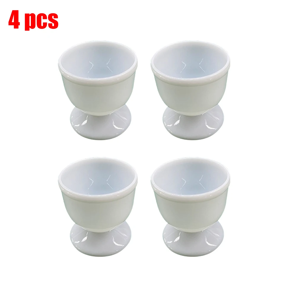 

4/8pc Egg Cup Holder Hard Soft Boiled Eggs Holders White Plastic Cups Kitchen Breakfast Accessories Novelty Egg Cup