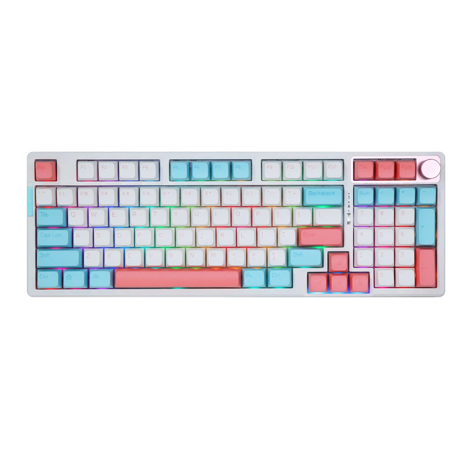 

Ajazz AK966 96 Keys Hot Swappable Gasket 2.4Ghz/Bluetooth 5.0/Type-C Wired Triple Modes Mechanical Keyboard MDA PBT Keycaps