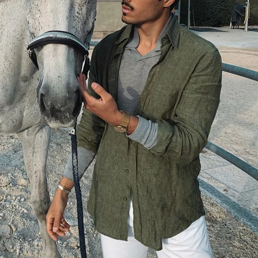 Men Shirts Fashion Long-sleeved Shirt Summer And Autumn Solid Comfortable Solid Color Casual Loose Holiday Shirts Clothing Man
Men Shirts Fashion Long-sleeved Shirt Summer And Autumn Solid Comfortable Solid Color Casual Loose Holiday Shirts Clothing Man