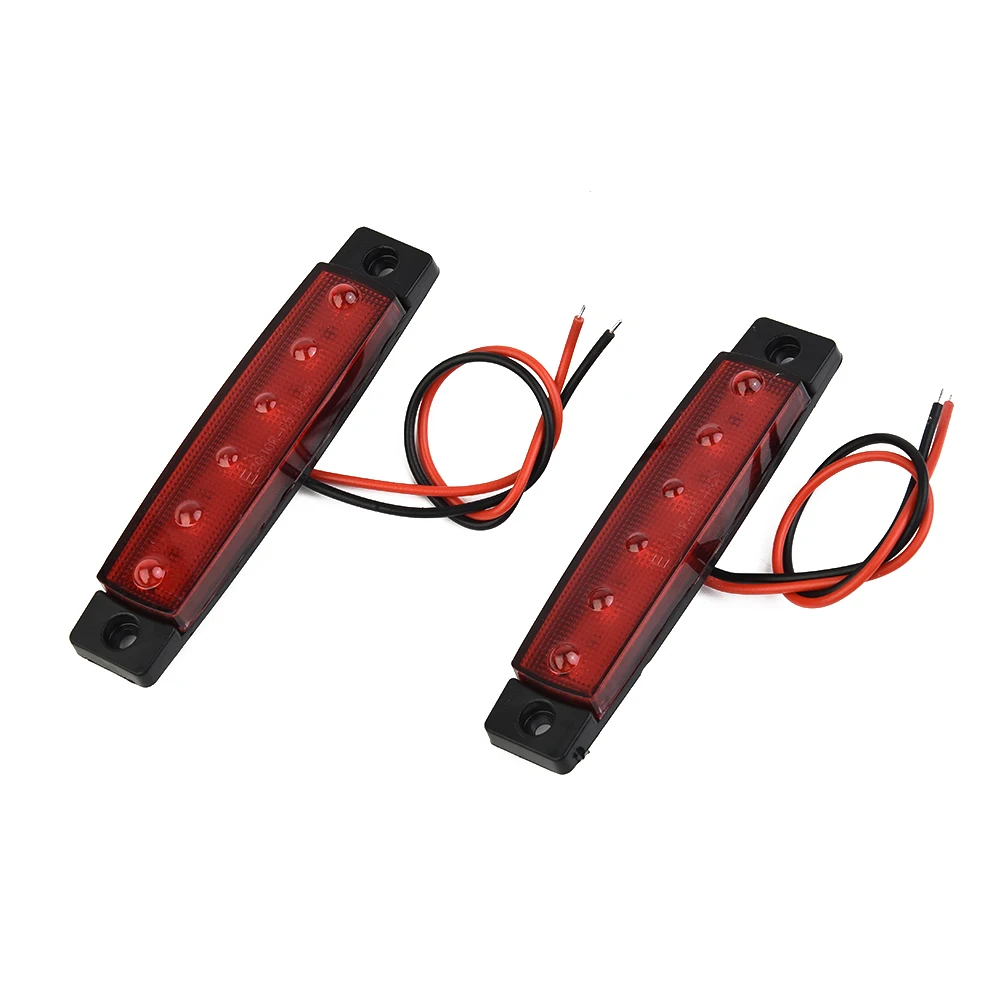 2pcs Red LED Side Marker Lights 6-LED 12V Turn Brake Stop Tail Light 100*20*8mm For Truck Trailer RV Boat Vans Car Accessories
2pcs Red LED Side Marker Lights 6-LED 12V Turn Brake Stop Tail Light 100*20*8mm For Truck Trailer RV Boat Vans Car Accessories
