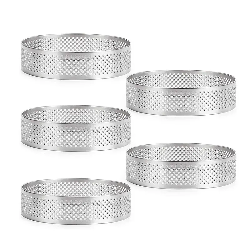 Circular Tart Ring French Dessert Stainless Steel Perforation Fruit Pie Quiche Cake Mousse Mold Kitchen Baking Mould 
Circular Tart Ring French Dessert Stainless Steel Perforation Fruit Pie Quiche Cake Mousse Mold Kitchen Baking Mould